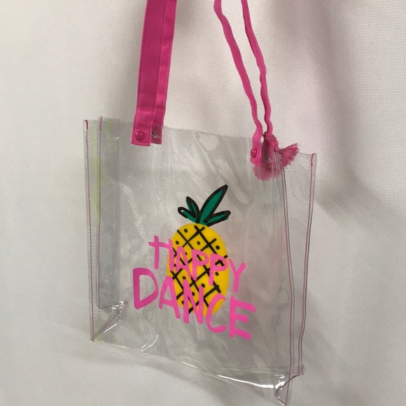 Beach Bag girls tote HAPPY DANCE NWT plastic bag - Picture 6 of 6